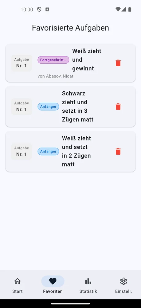 App für Schachaufgaben – Aufgabenkategorien