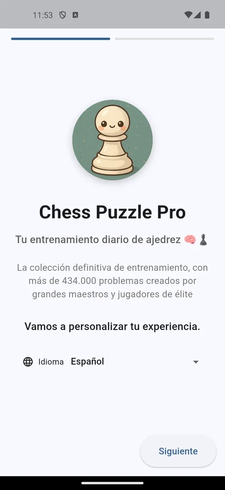 App de problemas de ajedrez: seguimiento del progreso