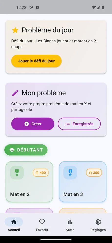 Application de problèmes d'échecs – mat en 2, 3, 4, 5
