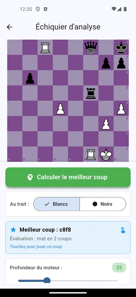 Application de problèmes d'échecs – mat en 2, 3, 4, 5