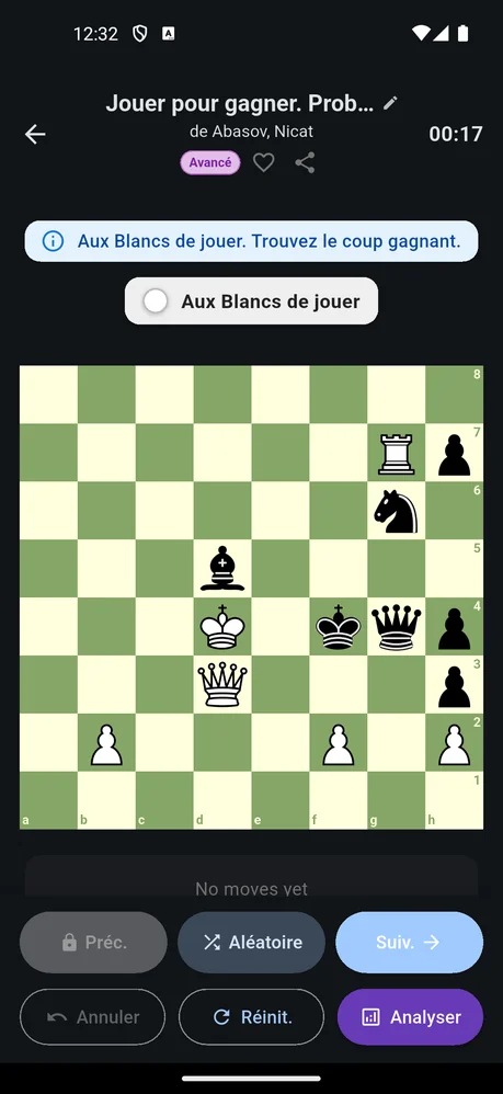 Application de problèmes d'échecs – défis quotidiens
